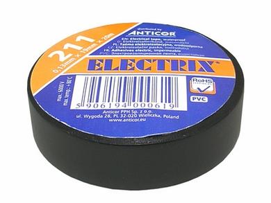 Tape; insulation; TISBK10M15MM; 10m; 15mm; black; Electrix; self-adhesive; 211