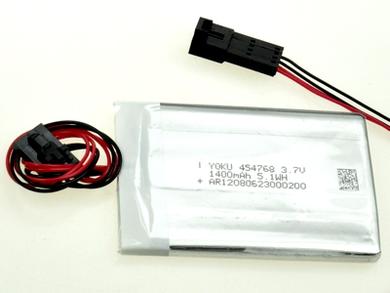 Rechargeable battery; Li-Po; LP454768; 3,7V; 1400mAh; 4,7x47,5x69mm; plug + socet JST; YOKU Rechargeable battery; Li-Po; LP454768; 3,7V; 1400mAh; 4,7x47,5x69mm; plug + socet JST; YOKU