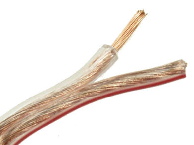 Wire; speaker; TLgYp; 2x0,22mm2; stranded; Cu; transparent; PVC; flat; 50V; 100m spool; Mercor; RoHS