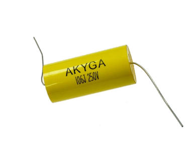 Capacitor; axial; polyester; MKT; 10uF; 250V; MKT; FPEA106J250XRR; 5%; diam.18x31,5mm; bulk; -55...+125°C; Akyga; RoHS