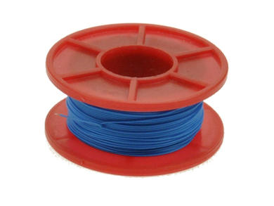 Wire; equipment; Kynar 50m; 1 core; solid; Cu; silver plated; 0,25mm; blue; PVDF; kynar; max +135°C; 300V; 50m spool; Weiyang; RoHS