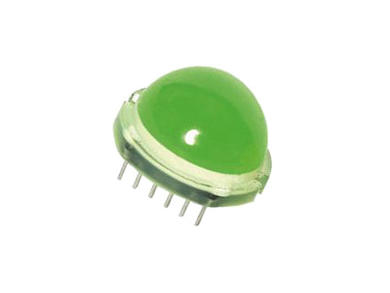 LED; DLC/6SGD; 20mm; green; 70÷200mcd; 120°; diffused; green; 2,2V; 25mA; 565nm; through hole; 12 pins; Kingbright; RoHS