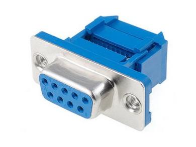 Socket; D-Sub; Canon 9p; 9 ways; for flat cable; crimped; straight; blue; plastic; gold plated; screwed; Ninigi; RoHS
