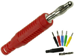 Banana plug; 4mm; 25.422.1; red; 59mm; solder; 24A; 60V; nickel plated brass; PA; Amass; RoHS