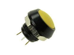 Switch; push button; GQ12B-10J/A-Y; OFF-(ON); 1 way; no backlight; momentary; panel mounting; 2A; 36V DC; 12mm; IP65; Onpow; RoHS