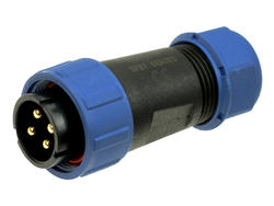 Plug; SP2110/P4II-1N; 4 ways; solder; 4,0mm2; 7-12mm; SP21; for cable; IP68; 30A; 500V; Weipu; RoHS