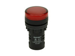 Kontrolka; AD16-22DS/R-230VAC; 22mm; podświetlenie LED 230V; czerwony; śrubowe; czarny; IP40; 38mm; Onpow; RoHS