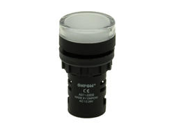 Indicator; AD16-22DS/W-24; 22mm; LED 24V backlight; white; screw; black; IP40; 38mm; Onpow; RoHS