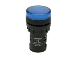 Indicator; AD16-22DS/BL-24; 22mm; LED 24V backlight; blue; screw; black; IP40; 38mm; Onpow; RoHS