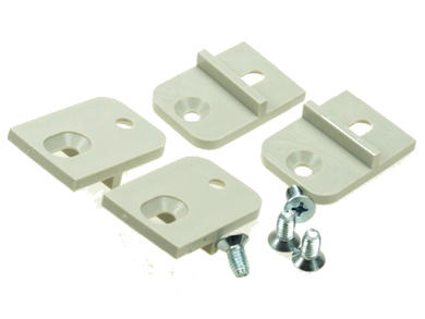 Mounting bracket; MF-001LG; ABS; light gray; 26,7x36,8mm; 1kpl = 4części + śruby; Gainta; RoHS