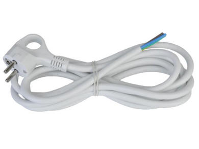 Kabel; zasilający; KZ-3WE; przewody; wtyk sieciowy CEE 7/7 kątowy; 3m; biały; 3 żyły; 1,50mm2; 16A; Schneider Electric; PVC; okrągły; linka; Cu; RoHS