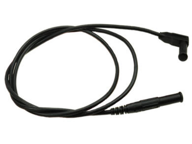 Test lead; 22.220.2.100; 2x banana plug; 4mm; angled; safe; 1m; JBF; 0,75mm2; black; 15A; 1000V; nickel plated brass; Amass; 3.401