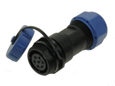 Gniazdo; SP1711/S7I-1C; 7 torów; proste; lutowany; 0,75mm2; 6-10mm; SP17; na przewód; IP68; 5A; 400V; Weipu; RoHS