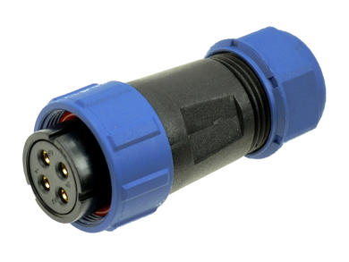 Gniazdo; SP2110/S4II-1N; 4 tory; lutowany; 4,0mm2; 7-12mm; SP21; na przewód; IP68; 30A; 500V; Weipu; RoHS