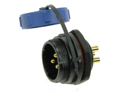 Plug; SP2112/P3-1C; 3 ways; solder; 4,0mm2; SP21; for panel; 21mm; IP68; 30A; 500V; Weipu; RoHS