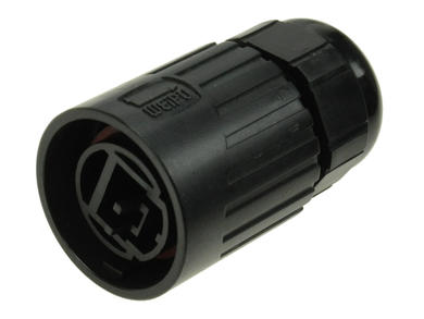 Connector housing; RJ45 8p8c; RJ45F6II; 8 ways; for cable; straight; black; latch; plug-in; 6-7mm; IP67; polycarbonate; Weipu; RoHS