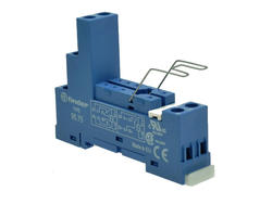 Gniazdo przekaźnika; F95.75.SMA; na szynę DIN35; śrubowy na panel; niebieski; z obejmą; Finder; RoHS; 40.52; 40.61; HF115; RM84; RM85; RM94