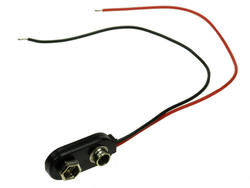 Battery clip 9V (6F22); ZB9VS-HQ; 1x6F22(9V); with 140mm cable; inflexible; black; 9V 6F22 6LR61