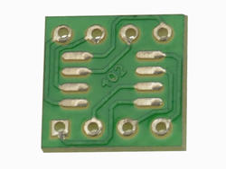 Circuit board; adapter; UMSMD402; 8; 12x12; 2,54mm; adapter SOP08-DIP08; drilled; 1pcs.; green