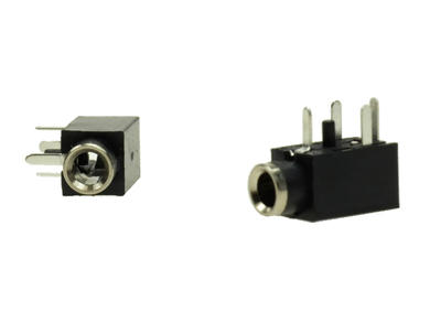 Socket; jack 2,5; GJ-2,5S; stereo; angled 90°; plastic; black; through hole; Vitalco; RoHS