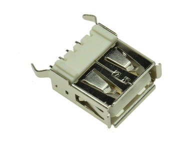 Socket; USB A; 1A-SW-CV; USB 2.0; white; through hole; vertical; straight; Cvilux; RoHS