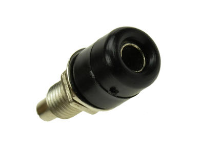 Banana socket; 4mm; WB-24.247B; black; solder; 22m; 24A; 60V; nickel plated brass; ABS; RoHS