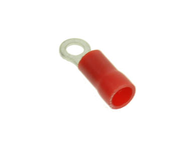Cord end terminal; M3; ring; insulated; KOIM3R; red; straight; for cable; 0,5÷1,0mm2; tinned; crimped