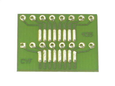 Circuit board; adapter; UMSMD425; 15,5x21; 2,54mm; adapter SOP08-16-DIP08-16; drilled; 1pcs.; green