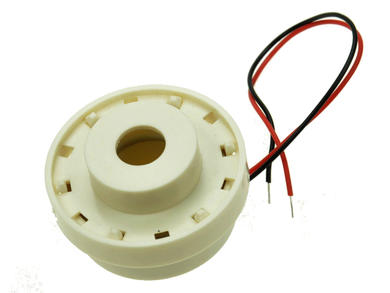 Buzzer piezoelektryczny; KPI4510-24V; 100 dB (d=0,3m); 1÷24V; 20mA; fi 28mm; 3,2kHz; na panel; ciągły; z generatorem; przewody; 15mm; KEPO; RoHS