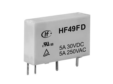 Relay; electromagnetic miniature; HF49FD-024-1H11TF   (JZC49F); 24V; DC; SPST NO; 5A; 250V AC; 5A; 30V DC; PCB trough hole; Hongfa; RoHS