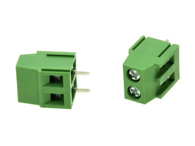 Terminal block; KLS2-128I-5,08-02P; AK128; 2 ways; R=5,08mm; 14,3mm; 16A; 300V; through hole; straight; square hole; cross screw; screw; horizontal; 2,5mm2; green; KLS; RoHS