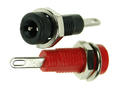 Banana socket; 2mm; 24.102.1; red; solder; 24mm; 6A; 60V; nickel plated brass; ABS; Amass; RoHS; 2.004.R