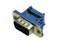 Plug; D-Sub; Canon 9p; 9 ways; for flat cable; crimped; straight; blue; plastic; gold plated; screwed; Ninigi; RoHS