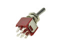 Switch; toggle; TS5-B1-T1-M1; 2*2; ON-ON; 2 ways; 2 positions; bistable; panel mounting; solder; 1,5A; 250V AC; red; 15mm; Highly; RoHS