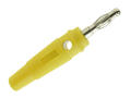 Wtyk bananowy; 4mm; 25.411.3; żółty; 56,5mm; przykręcany; wtykany (gniazdo bananowe 4mm); 24A; 60V; mosiądz niklowany; PVC; Amass; RoHS; 1.126