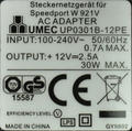 Zasilacz; wtyczkowy; ZSI12V2,5A; 12V DC; 2,5A; 2,5/5,5mm prosty; kolor czarny