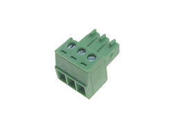 Terminal block; XY2500F-G-03P3.5; 3 ways; R=3,50mm; 15,4mm; 8A; 125V; for cable; angled 90°; square hole; slot screw; screw; vertical; 1,5mm2; green; Xinya; RoHS