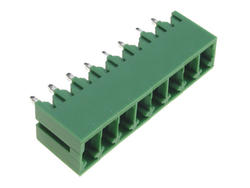 Terminal block; XY2500V-F-08P3.5; 8 ways; R=3,50mm; 9,1mm; 8A; 125V; through hole; straight; closed; green; Xinya; RoHS