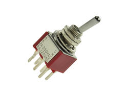 Przełącznik; dźwigniowy; T80-8011-T1-B1-M2; 2*2; ON-ON; 2 tory; 2 pozycje; bistabilny; na panel; przewlekany (THT); 2A; 250V AC; czerwony; 13mm; Highly; RoHS