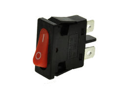 Przełącznik; klawiszowy (kołyskowy); KCD1-110A; ON-OFF; 1 tor; czerwony; bez podświetlenia; bistabilny; konektory 4,8x0,8mm; 6,8x19mm; 2 pozycje; 6A; 250V AC