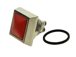 Przełącznik; przyciskowy; GQ12S-10/T-R; OFF-(ON); czerwony; bez podświetlenia; śrubowe; 2 pozycje; 2A; 36V DC; 12mm; 15mm; Onpow