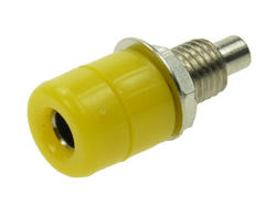 Banana socket; 4mm; 24.247.3; yellow; solder; 22m; 24A; 60V; nickel plated brass; ABS; Amass; RoHS; 2.109.Y