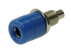 Banana socket; 4mm; 24.247.5; blue; solder; 22m; 24A; 60V; nickel plated brass; ABS; Amass; RoHS; 2.109.B