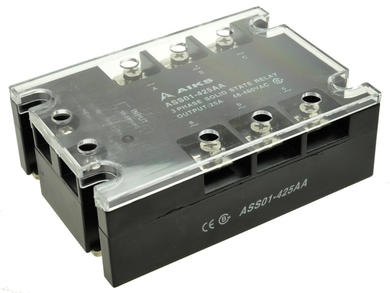 Relay; SSR; 3-phase; ASS01-425AA; 50mA; 90÷280V; AC; 25A; 48÷480V; AC; zero crossing; panel mounted; 3PST NO; Aiks; RoHS