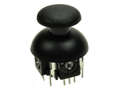 Switch; joystick with button; tact switch; SW11/JV1603N-B10K; potentiometer; 10kOhm; 360°; momentary; through hole; 50mA; 12V DC; 3 ways; 25mm; 16mm; RoHS