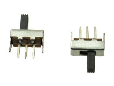 Switch; slide; SS12F41; ON-ON; through hole; R=3,0mm; 2 positions; 1 way; 13,2mm; 5,9mm; 14mm; 6mm; 0,5A; 50V DC; fixing pins