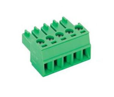 Terminal block; AK1550/5-3.5; 5 ways; R=3,50mm; 15,5mm; 8A; 300V; for cable; angled 90°; square hole; slot screw; screw; vertical; 1,5mm2; green; PTR Messtechnik; RoHS