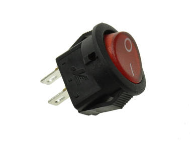 Przełącznik; klawiszowy (kołyskowy); KCD1-108R; ON-OFF; 1 tor; czerwony; bez podświetlenia; bistabilny; do lutowania; 14,5mm; 2 pozycje; 1A; 250V AC