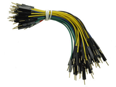 Wires; male/male; PMM50SZL10; 100mm; 50pcs.; red; green; blue; yellow; black