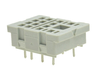 Relay socket; SU4/2D; PCB trough hole; white; without clamp; Relpol; RoHS; R2; R4